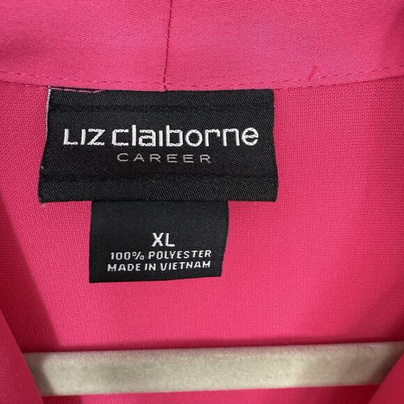 Liz Claiborne Career Chiffon Sleeveless Top Size XL Pink V Neck Tie Waist Pullov - Picture 5 of 9